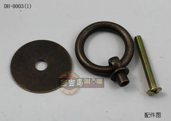 30 мм китайские антикварные ручки для ящиков из чистой меди маленькие круглые