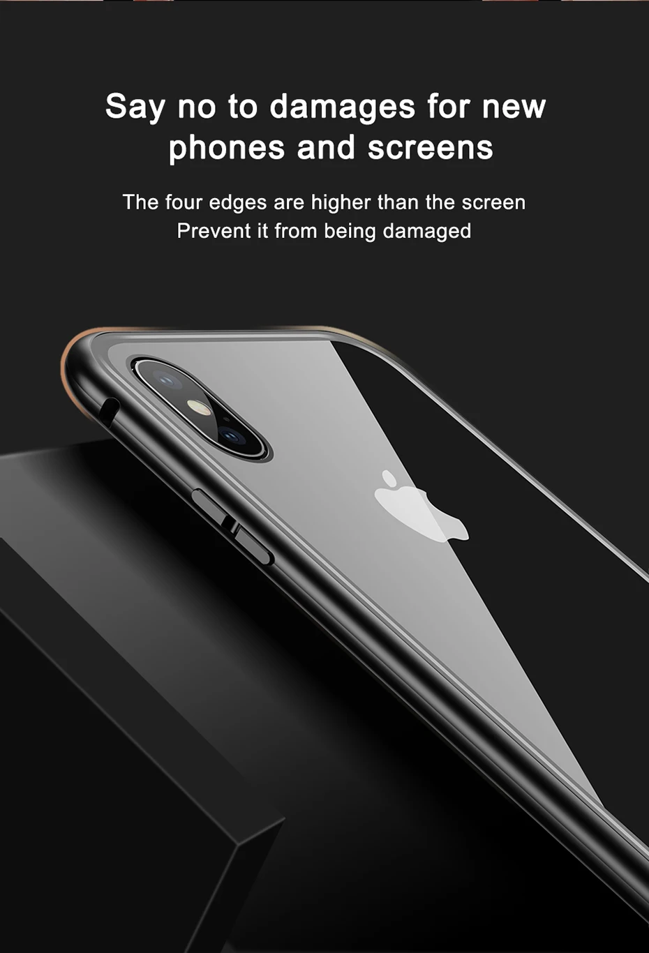 Baseus Магнитный адсорбционный чехол для телефона для iPhone XS Max XR Coque роскошное закаленное стекло с магнитом задняя крышка для iPhone Xsmax Fundas
