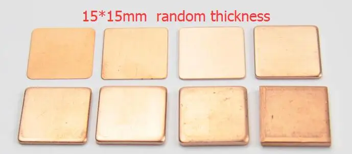 1515 10 шт 20x20 15x15 0,1/0,3/0,4/0,5/0,8/1,0/1,2 мм, Фурнитура для бижутерии, Медь радиатора Тепловая охлаждающая подставка для ноутбука Процессор чип VGA Оперативная память кулер - Цвет лезвия: 1515