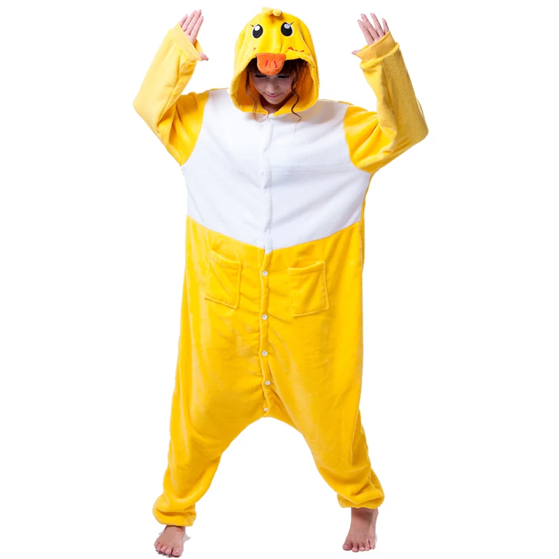 2018 кигуруми Утка животных onesies для взрослых унисекс Пижама фланель женщина |