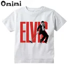 Детская футболка Elvis Presley King of Rock Design, отличные повседневные топы с коротким рукавом для мальчиков и девочек, Забавная детская футболка