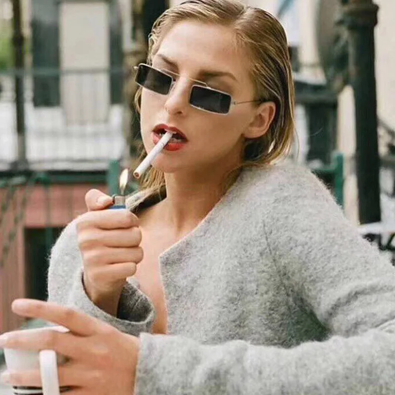 2018 Винтажные Солнцезащитные очки для женщин и мужчин прямоугольные фирменный