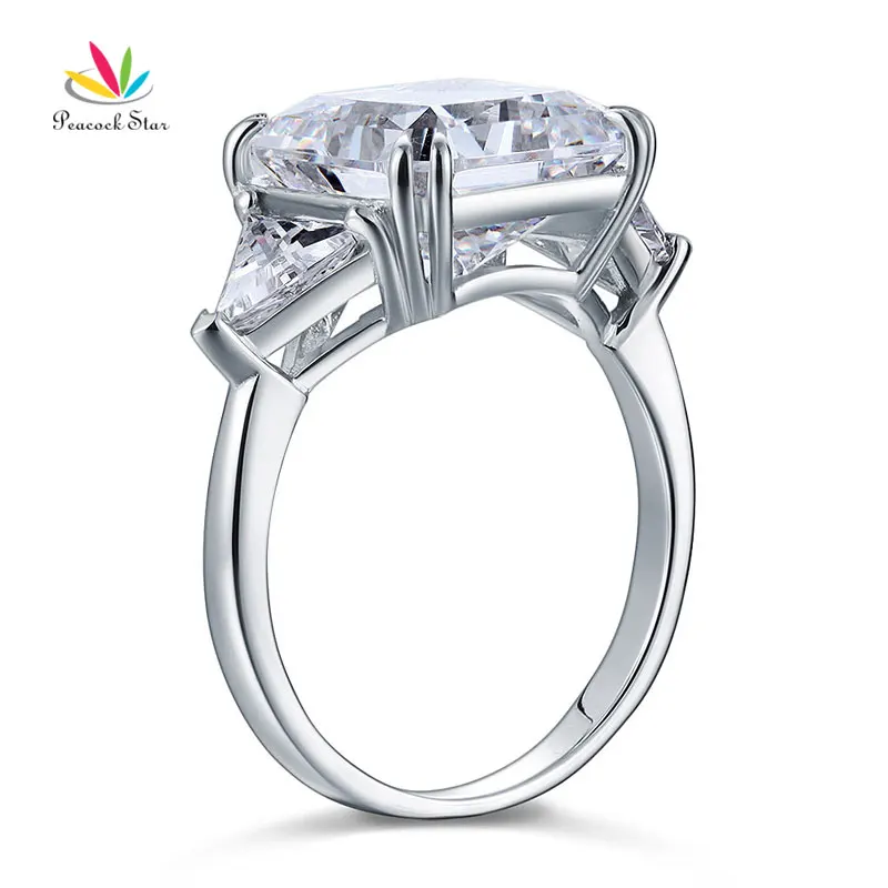 Роскошное кольцо с павлиньими звездами из твердого искусственного серебра тремя