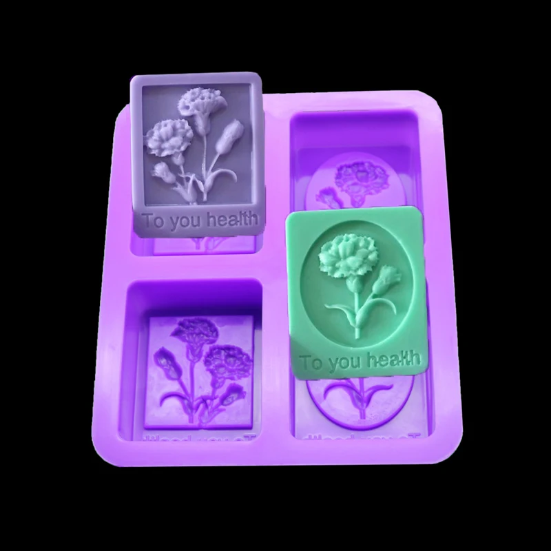 4 полость формы силиконовые Желейный пудинг натуральное мыло ручной работы делая