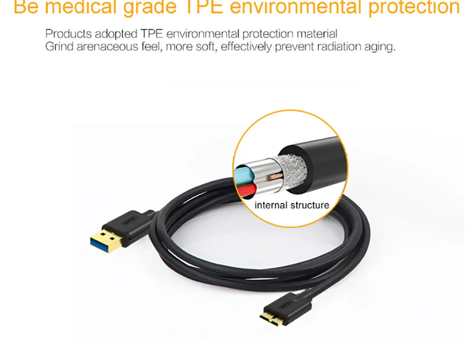 QGEEM Micro USB 3,0 кабель типа А к Micro B кабель для внешнего жесткого диска HDD samsung S5 Note3 USB HDD кабель для передачи данных
