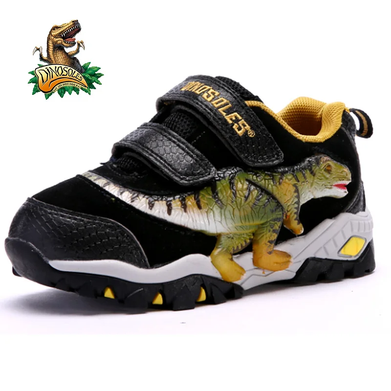 2018 Children led shoes Spring Autumn breathable 3D Dinosaur sneakers boys light up sport size 27-34# |