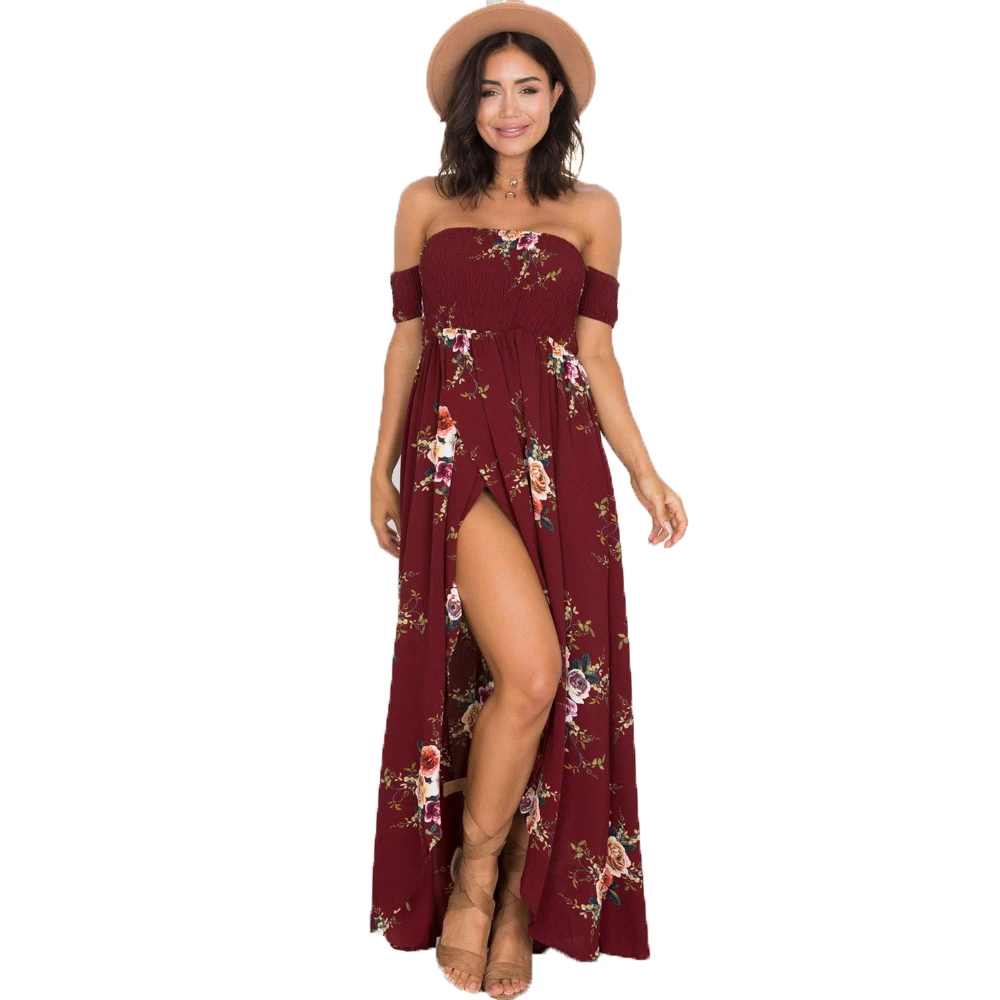 Женское платье в стиле Харадзюку элегантное богемное длинное с принтом