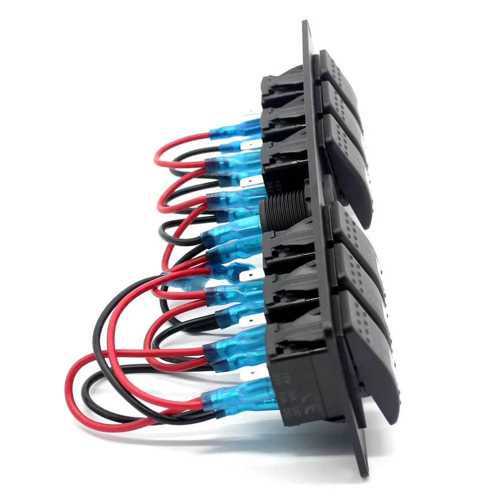 12В красный синий светодиодный автомобильный переключатель панель с цифровым