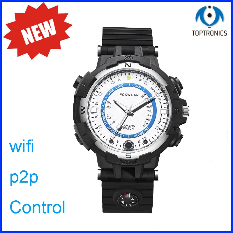 Новинка 2017 года открытый Smart Watch с Компасы WI FI Remote Control P2P управления LAN HD видео