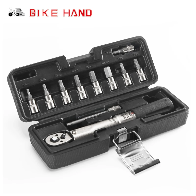 BIKEHAND набор инструментов для ремонта велосипеда динамометрический ключ для велосипеда шестигранный ключ Набор торцевых головок дорожный MTB велосипед инструменты 1/4 ''крутящий момент фиксированный набор 2-24 нм - Цвет: YC 617 2S