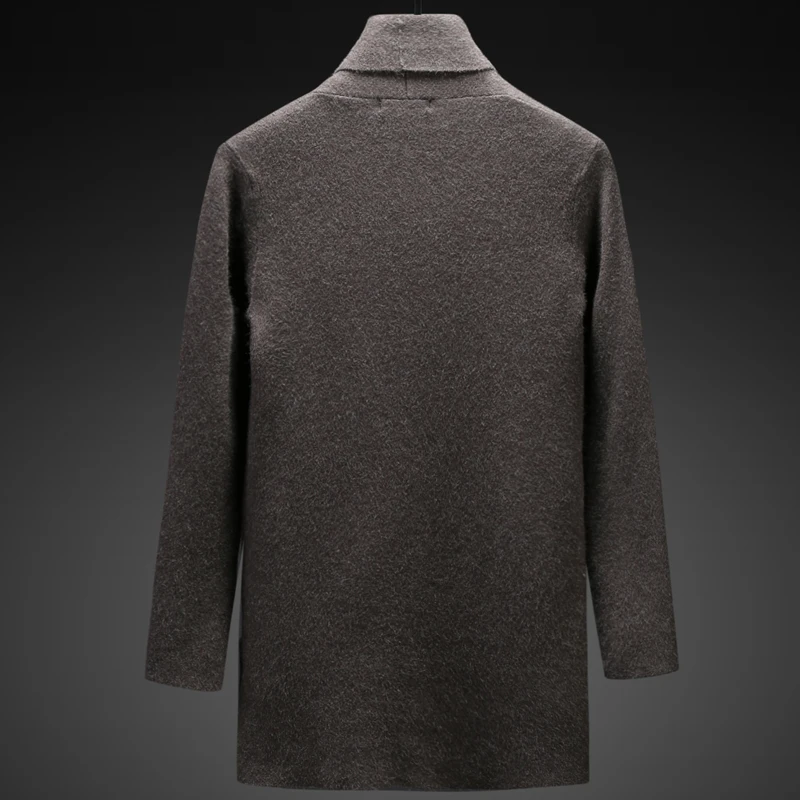 

Autumn Men's Leisure Turn-down Collar Single Breasted Pure Color Cardigan Knitted Sweater Coat Male Clothing Plus Size M-4XL