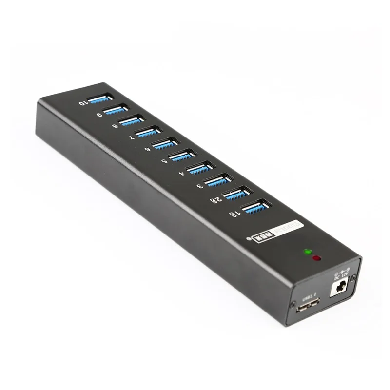 Sipolar 10 портов мини USB 3,0 металлическое зарядное устройство концентратор с 2 шт 2.1A порт быстрой зарядки и адаптер питания включения/выключения