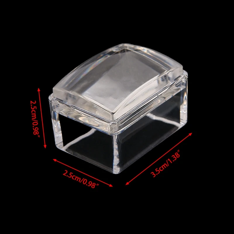 Новинка прямоугольный силиконовый штамп для ногтей со скребком инструмент