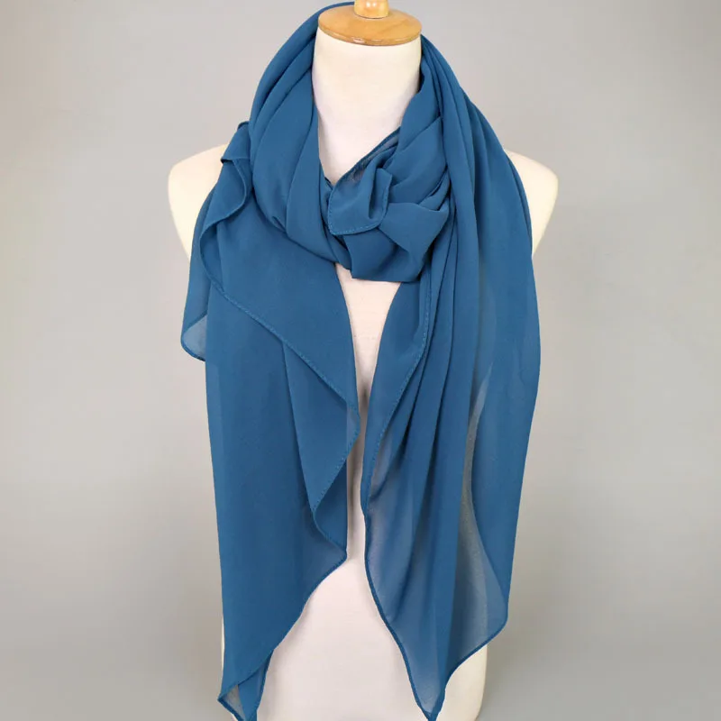 H1183a latest plain big size bubble chiffon muslim square scarf head wrap can choose colors free shipping |