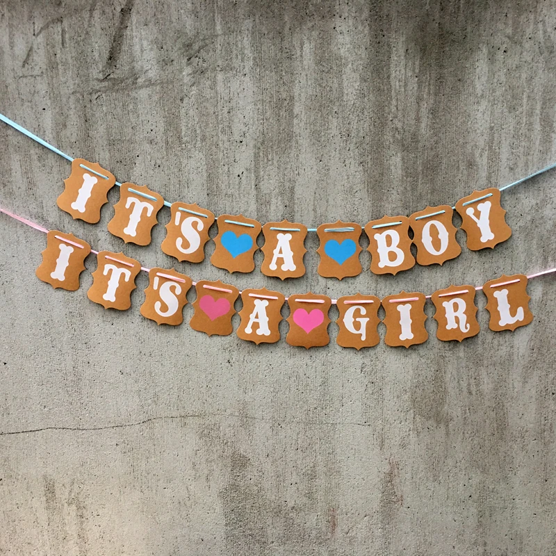 Baby Shower вечерние праздничные баннеры бирка для мальчиков и девочек розового