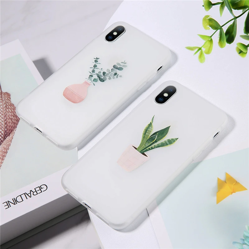 Чехол для iphone 5, 5S, SE, 6, 6 s, 7, 8 Plus, XS Max, XR, X, Зеленый Бонсай, ваза, Прозрачный чехол для телефона, чехол