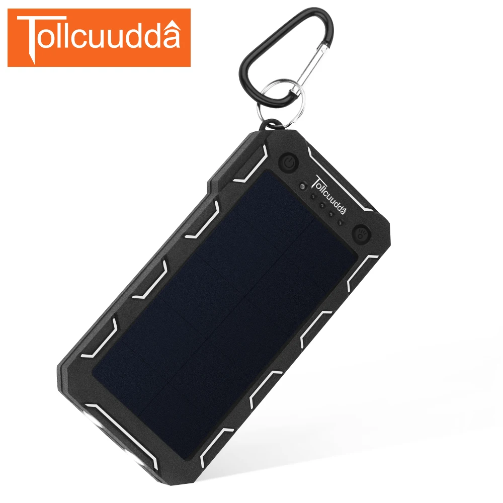 Tollcuudda внешний Батарея Мощность pover Bank 12000 мАч Солнечный Портативный USB Зарядное