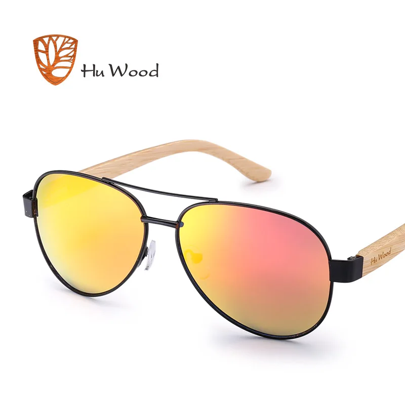 C2 HU WOOD Pilot Солнцезащитные очки женские брендовые дизайнерские модные солнцезащитные очки классический дизайн для женщин и мужчин Feminin oculos винтажные очки GR8020 - Цвет линз: C2
