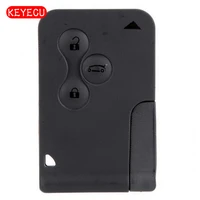 keyecu smart remote card keycard key shell case 3 button fob with blank blade uncut for renault megane scenic