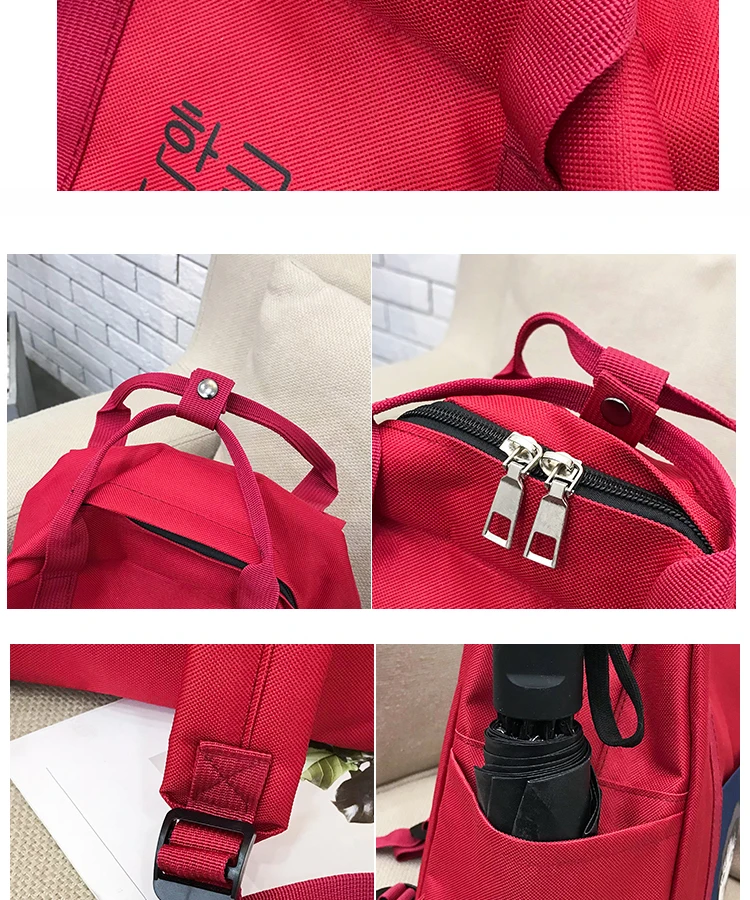 Модный женский рюкзак, 3 шт., новинка, нейлоновый рюкзак, Mochilas, женский рюкзак с милым рисунком, школьный рюкзак для девочек-подростков