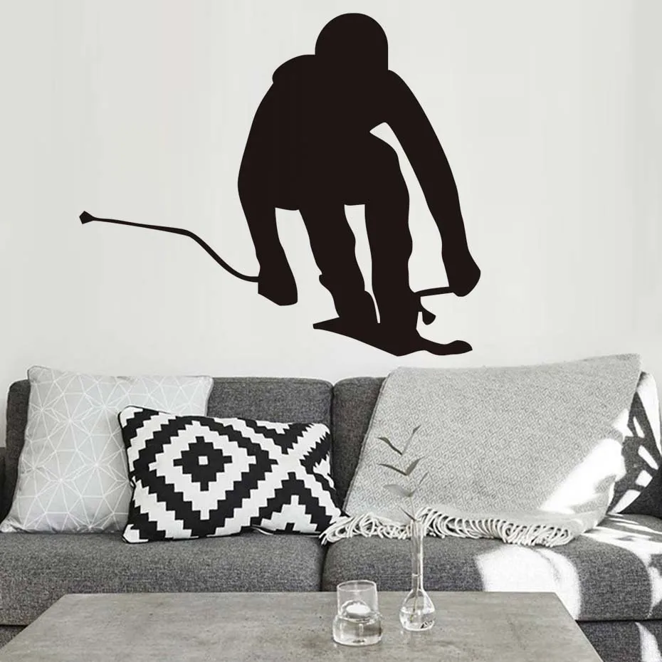DCTOP Skiing Ski Wall Stickers Homr Decor Removable Vinyl Kids Birthday Gift Art Decals Skier Waterproof Living Room Decal | Дом и сад