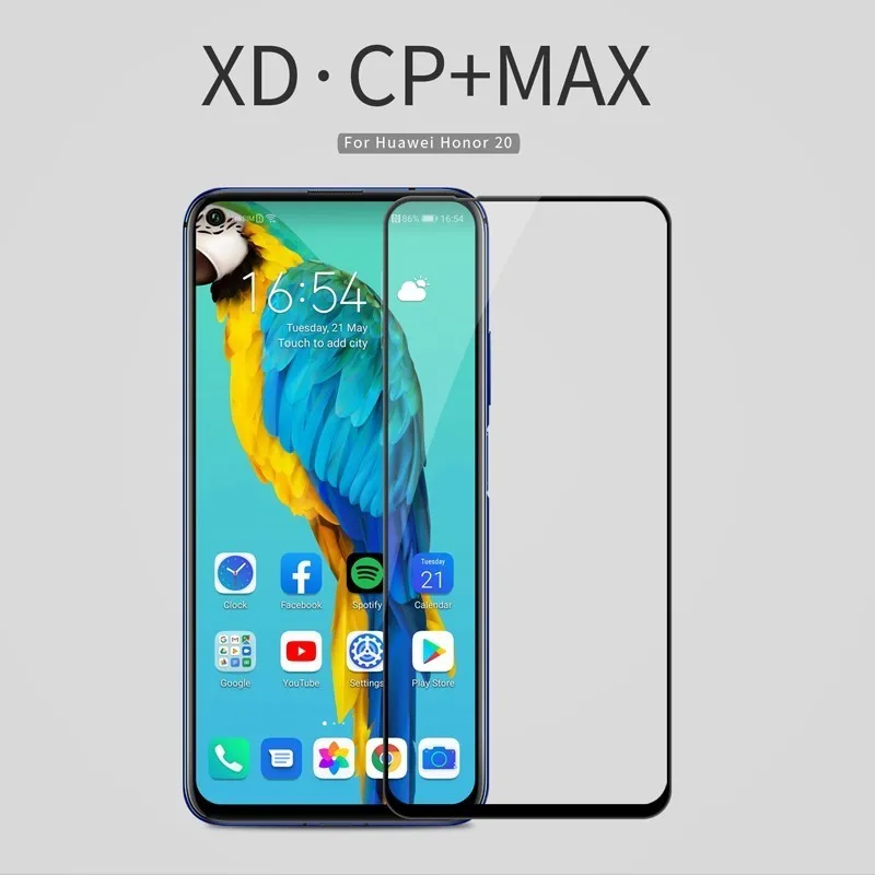 NILLKIN защита экрана для huawei Honor 20 стекло XD CP+ MAX изогнутое полное покрытие для huawei Honor 20 s/Nova 5T закаленное стекло - Цвет: Black