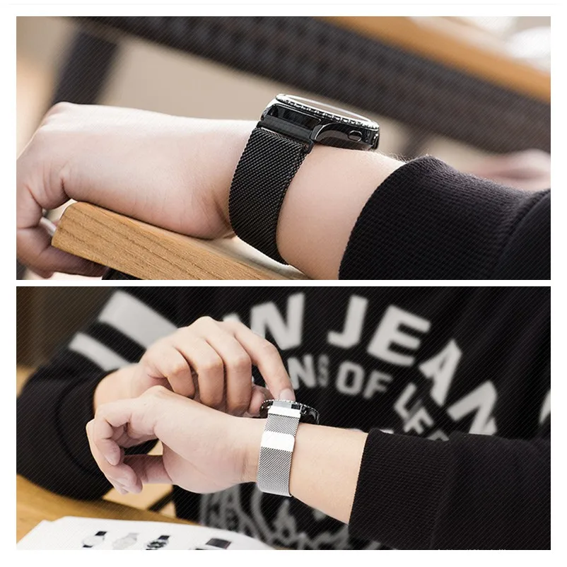 22 мм ремешок из нержавеющей стали для samsung gear S3 классический Frontier Band galaxy watch 46 мм Миланская петля ремешок для huawei Watch GT