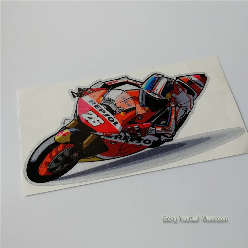 Grand Prix мотоцикл Dani Pedrosa 26 наклеек для мотокросса Светоотражающая гоночная команда наклейка для автомобиля мотокросса