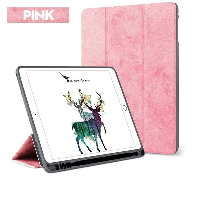 9.7 2017 2018 Pink 2 Чехол для нового iPad 9,7 дюйма чехол с карандашом-держателем Умный Магнитный ТПУ силиконовый чехол для iPad 5-го 6-го поколения Funda - Цвет: 9.7 2017 2018 Pink 2