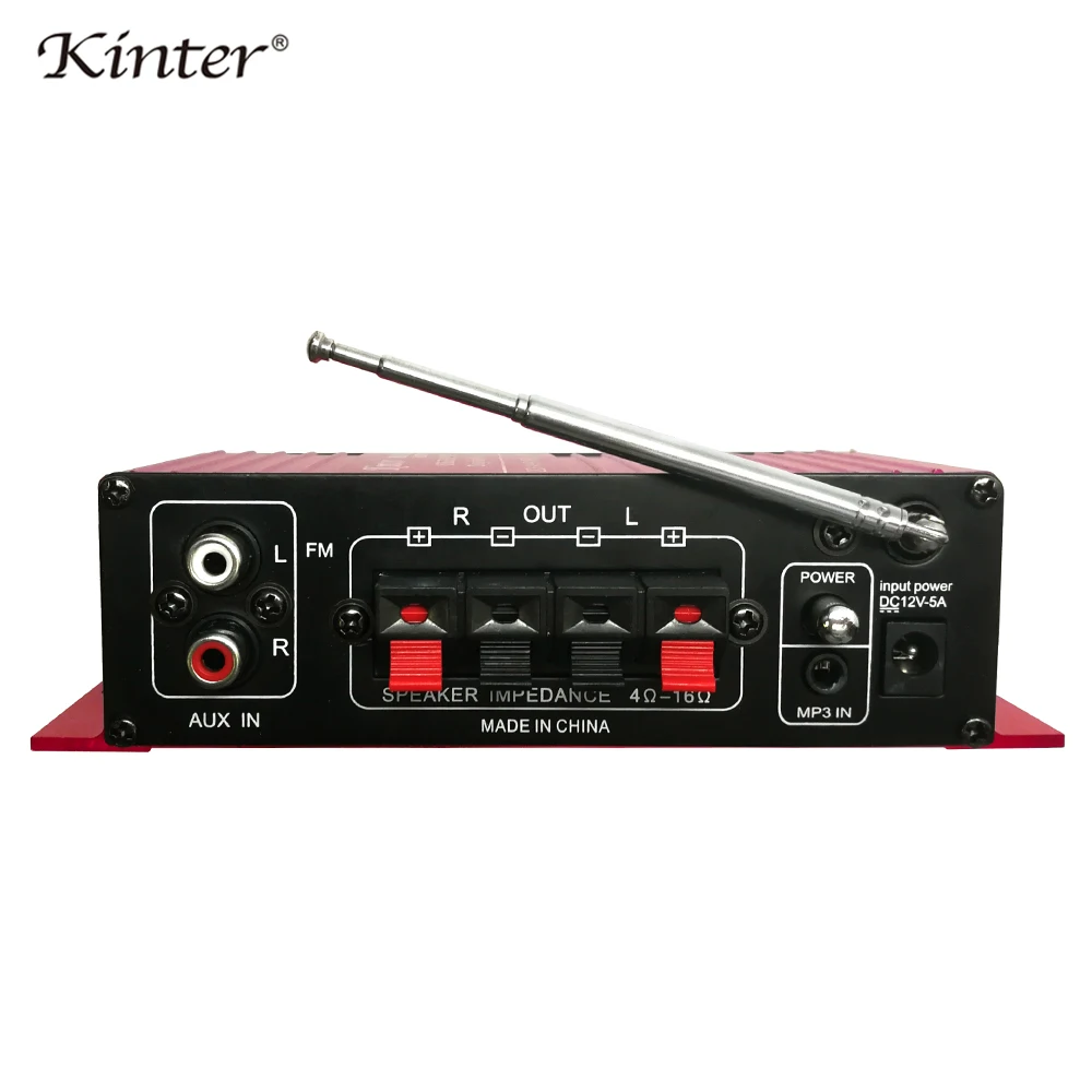Kinter MA-130 мини аудио усиливает 2 канала 20 Вт поддержка TF USB микрофон вход FM радио управление басами 3A адаптер питания