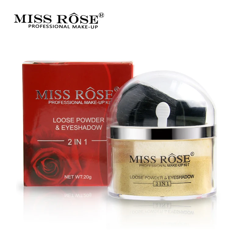 Miss Rose бренд блеск 2 в 1 тени для век макияж Свободная пудра Золото Серебро Палитра