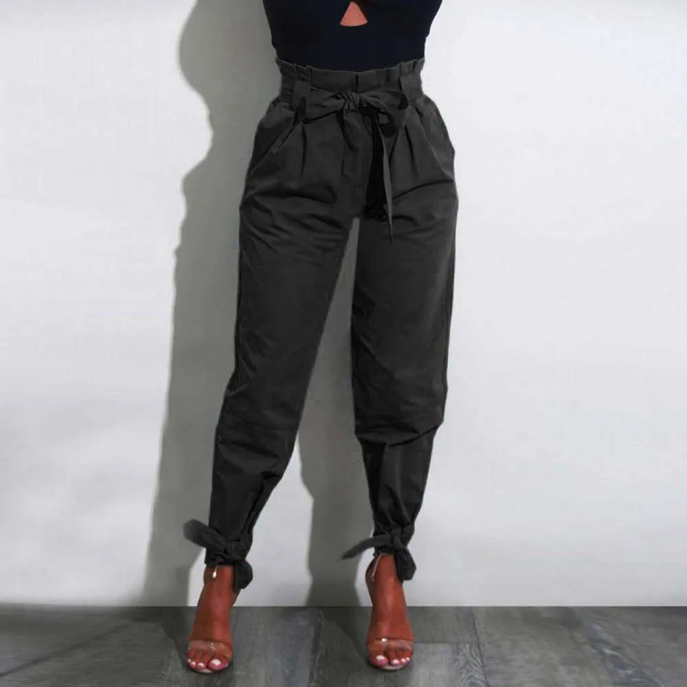 Женские джинсы с поясом и высокой талией вечерние повседневные брюки карандаш