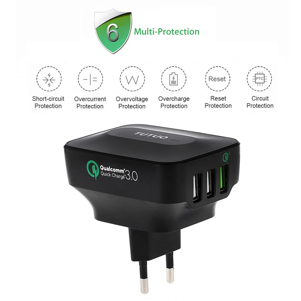 Hyleton универсальное USB зарядное устройство для телефона 3 0 usb EU US вилка путешествий