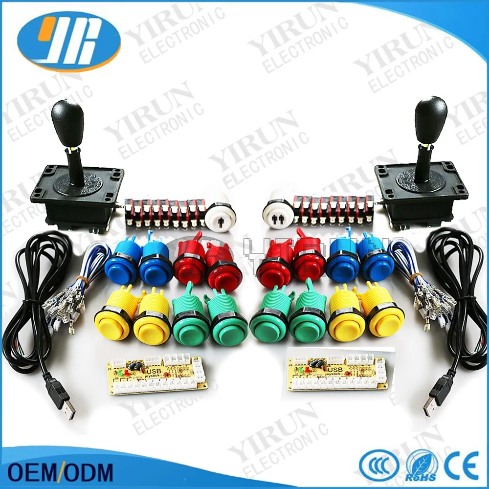Аркадная игра diy части для DIY Raspberry pi 1 2 3 Mame Нулевая задержка USB энкодер 8 способ джойстик в американском стиле 28 мм Кнопка
