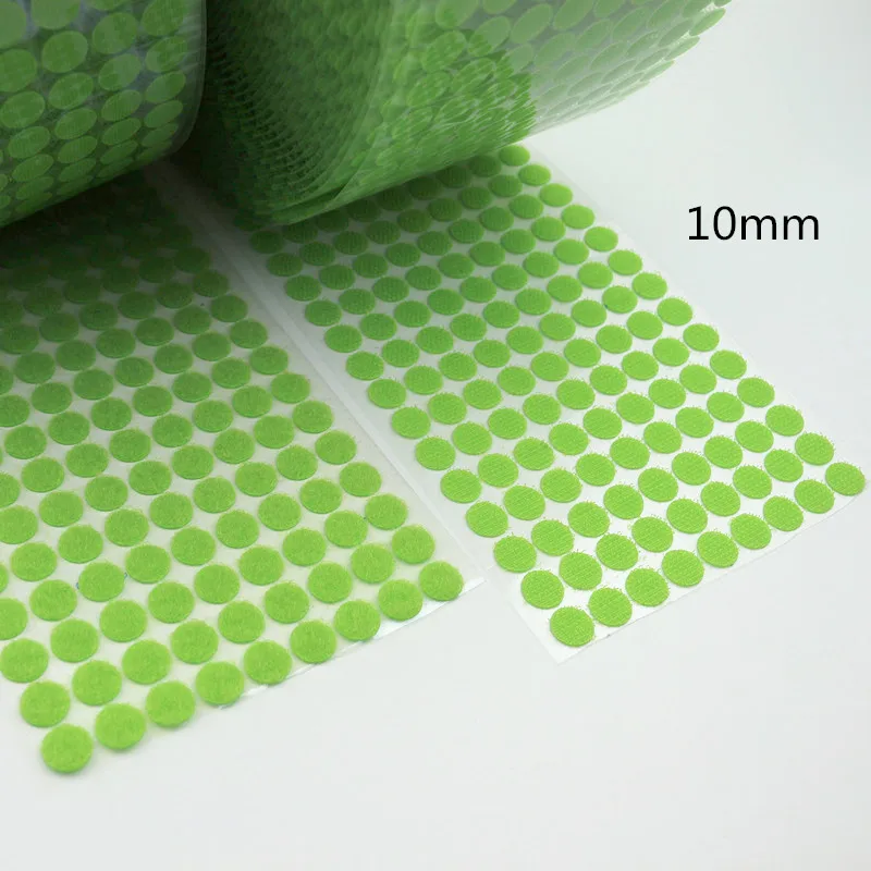 Green 10mm 108 Pairs 100 пар 10-20 мм самоклеящаяся клейкая крепежная Лента наклейки "точки" крепкий крючок и петля Волшебная наклейка нейлон Velcros клей двойной замок - Цвет: Green 10mm 108 Pairs