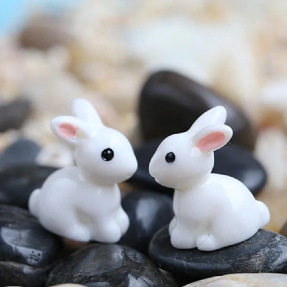 Hot 10Pcs Lovely Rabbit Resin Crafts Miniature Bonsai Plants Landscape Garden Decor | Дом и сад