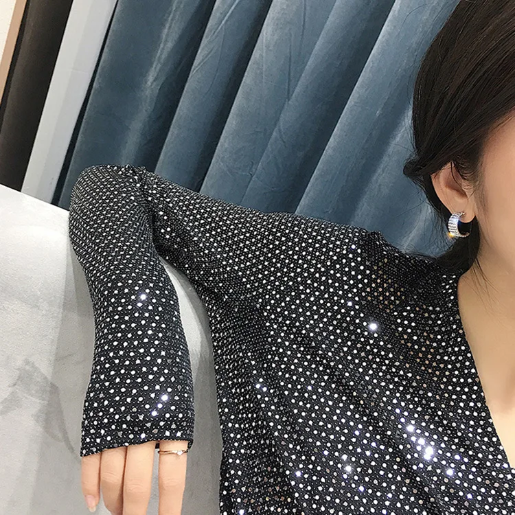 Женские серьги кольца с кристаллами MENGJIQIAO новые корейские блестящие ручной