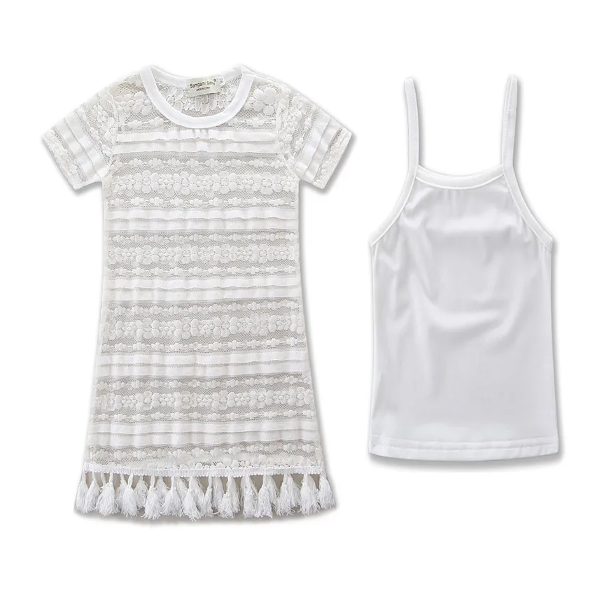 Платья для мамы и дочки кружевное платье маленьких девочек + белый жгут футболка