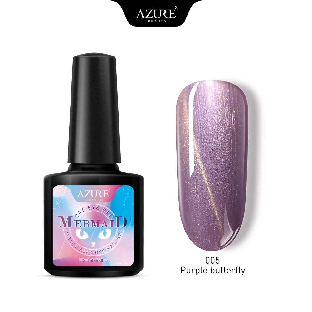 05 AZURE BEAUTY, Русалка, кошачий глаз, УФ-гель для ногтей, новейшая оболочка, магнитный светодиодный лак для ногтей, Гибридный гель, Полупостоянный гель для тиснения - Цвет: 05