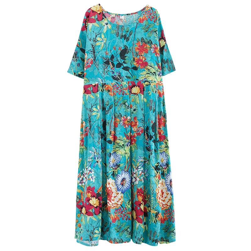 Мода 2019 новые летние женские платья свободные плюс размер Повседневное