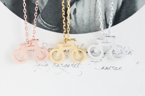 Фото Модные продажи золотых и розовых посеребренных велосипедов Ожерелье для женщин