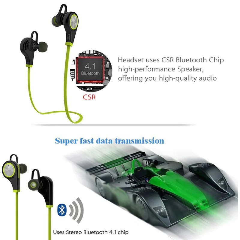 Bluetooth наушники q9s Микрофон Стерео Беспроводной спортивная Гарнитура 4.1 для Samsung