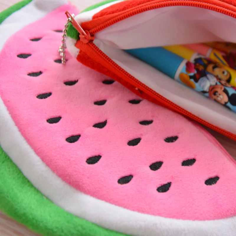 1 шт. милый плюшевый чехол для карандашей в виде фруктов и арбуза большая емкость