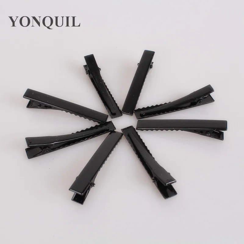 

56Mm 2.5" Black Tone Hair Clips Single Prong Alligator Clip Teeth Clips Handwork Women DIY Craft Hair Accessory Long 100Pcs/Lot
