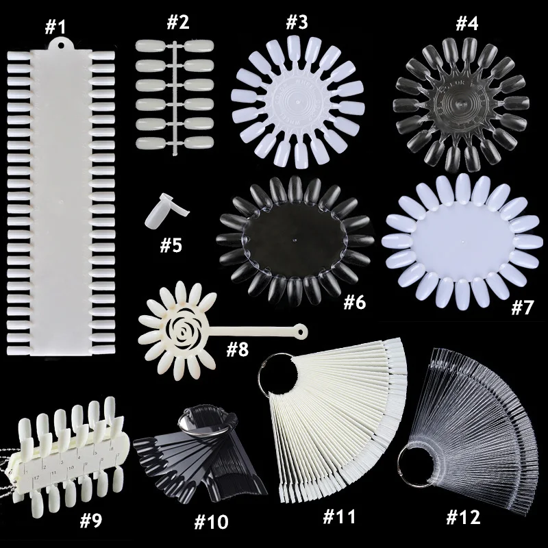 Накладные ногти цветные карты прозрачные натуральные веерные платы дисплей для