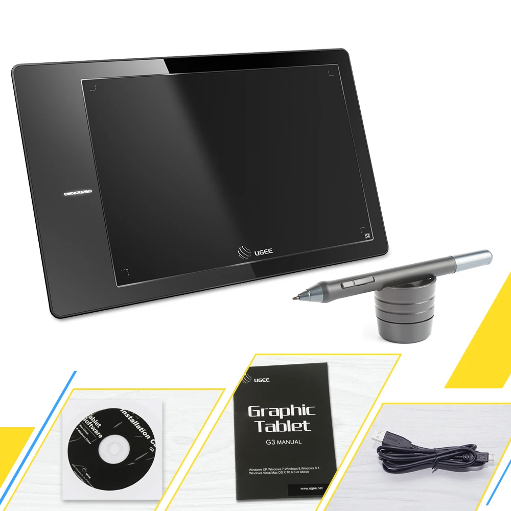 UGEE 9 x 6&quot Graphics Pen Tablet/Drawing Pad/Writing Board Compatible with Windows 7/8/10/XP/Vista | Компьютеры и офис