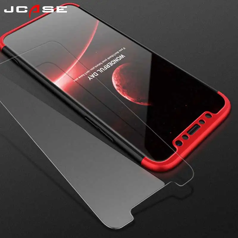 JCASE Жесткий ПК Прочный чехол для iPhone X 10 360 градусов Полная защита 3 в 1 Fundas Coque