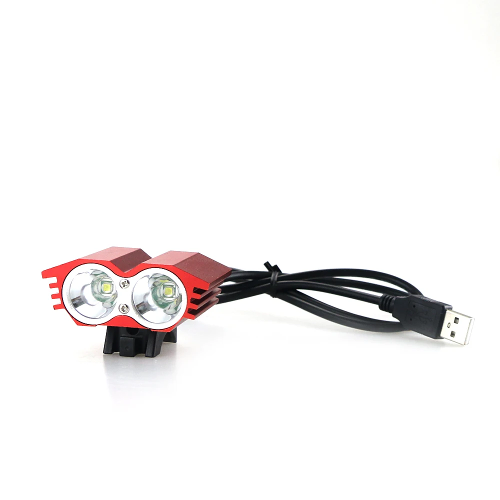 2000 лм 2 X XM-L T6 LED USB Водонепроницаемая лампа налобный фонарь тактический уличные