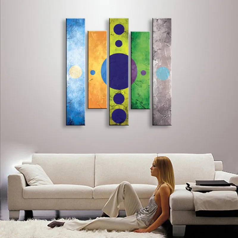 Набор для рисования на холсте круглые круги 5 шт.|oil painting|canvas paintingpainting for living room |