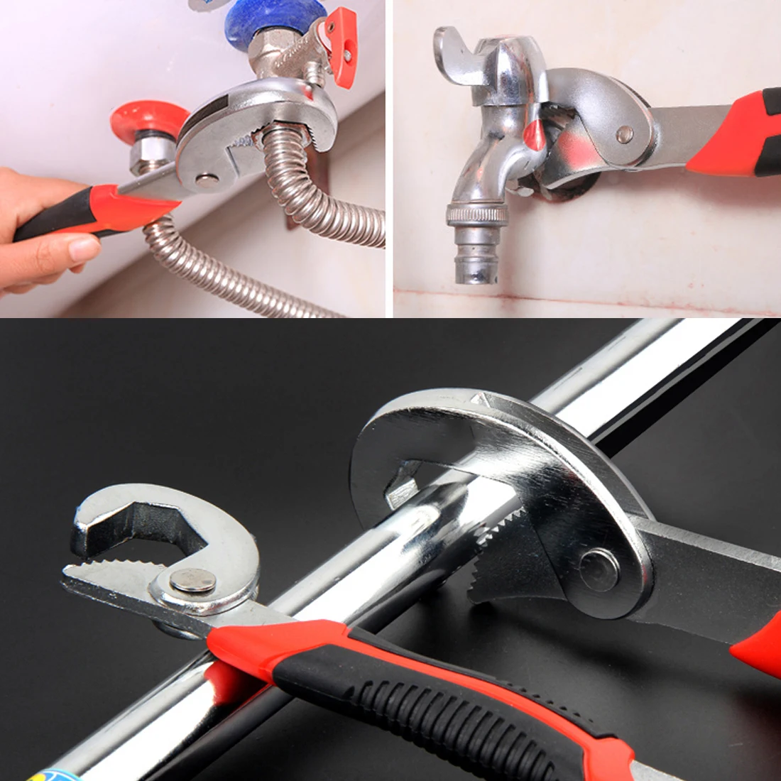 

1PCS Universal Multi-Function Wrench 8-32mm Ratchet Wrench Spanner Hand Tools Adjustable Grip Wrench Set 2018